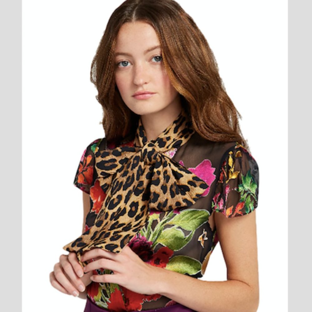 Alice + Olivia Jeannie Bow Cap Sleeve Butterfly